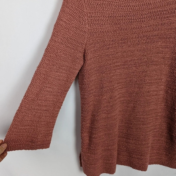 J. Jill Mauve Tunic Sweater Pullover Woven Chunky Knit Bohemian Lagenlook sz.M - Picture 4 of 9